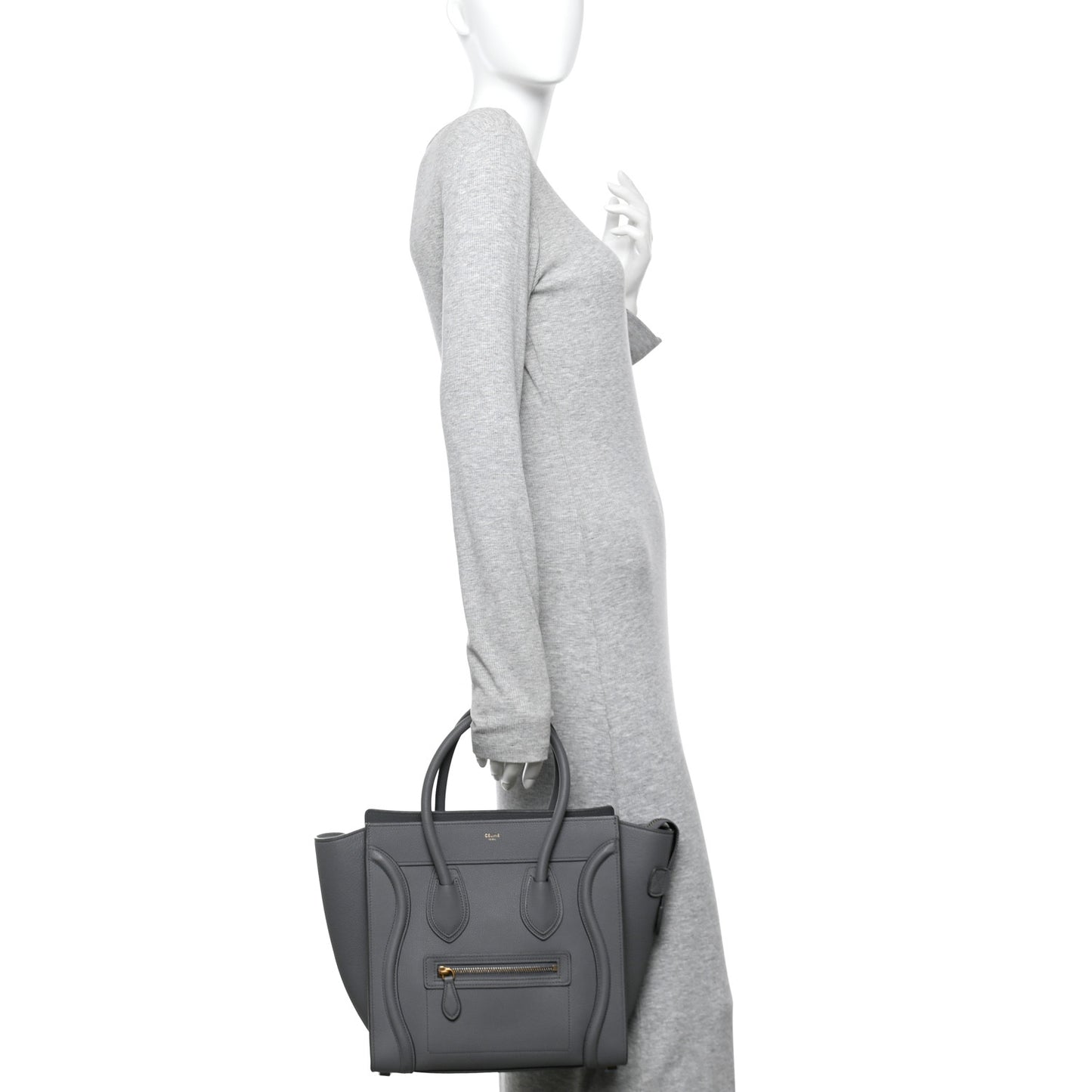 Baby Drummed Calfskin Micro Luggage Kohl