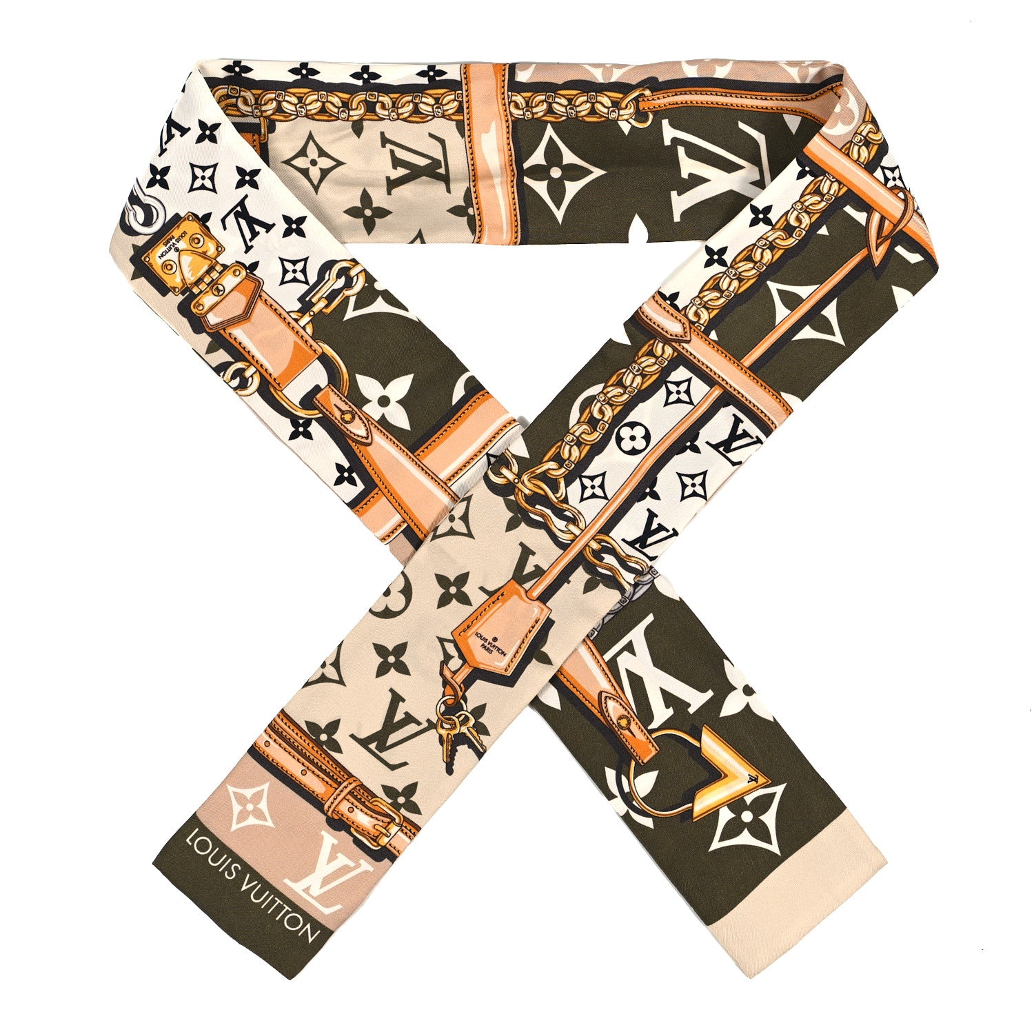 Louis Vuitton Silk Monogram Giant Confidential Bandeau Kaki 1 of 3