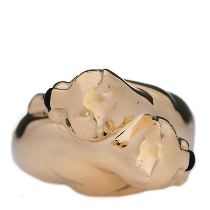 Cartier 18K Yellow Gold Black Onyx Tsavorite Double Panthère De Cartier Bypass Ring 52 6 4 of 8