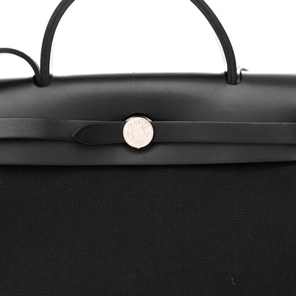 Hermes Military Toile Vache Hunter Herbag Zip PM 31 Black 9 of 12