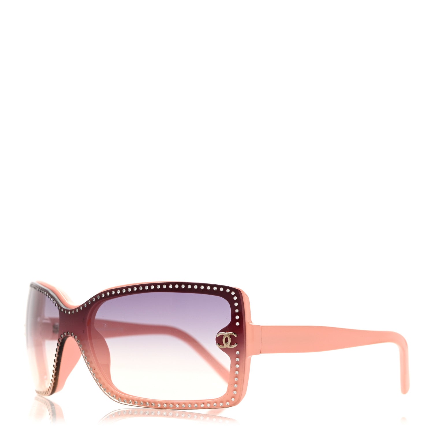 Chanel Acetate Crystal CC Logo Sunglasses 5065-B Pink 1 of 7