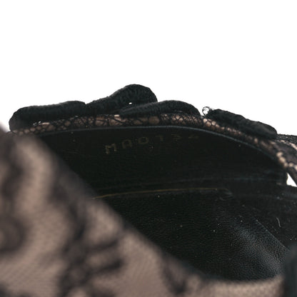 Louis Vuitton Lace D'Orsay Peep Toe Pumps 39 Beige Black 9 of 9