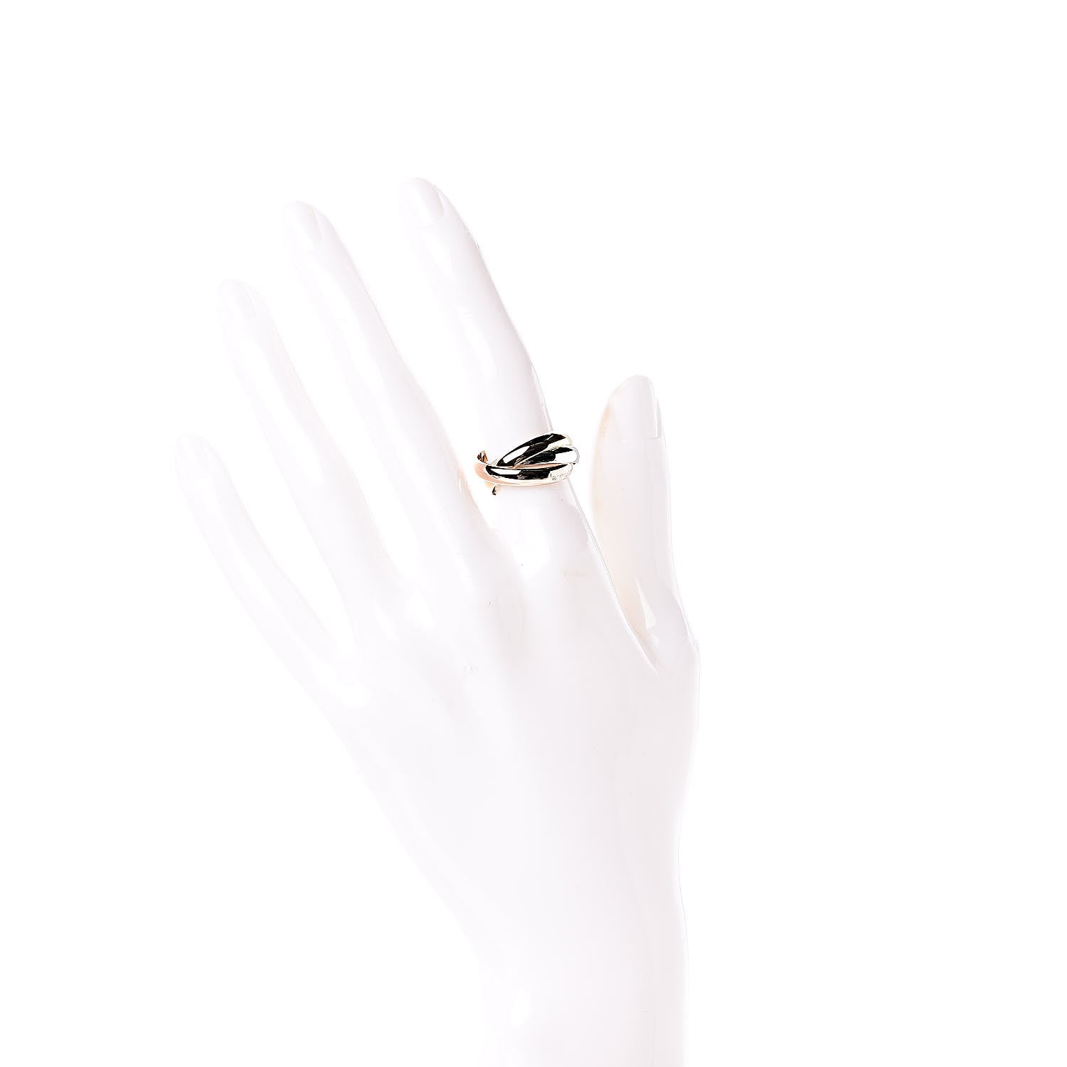 Cartier 18K Pink Yellow White Gold Classic Les Must De Trinity Ring 52 6 2 of 5