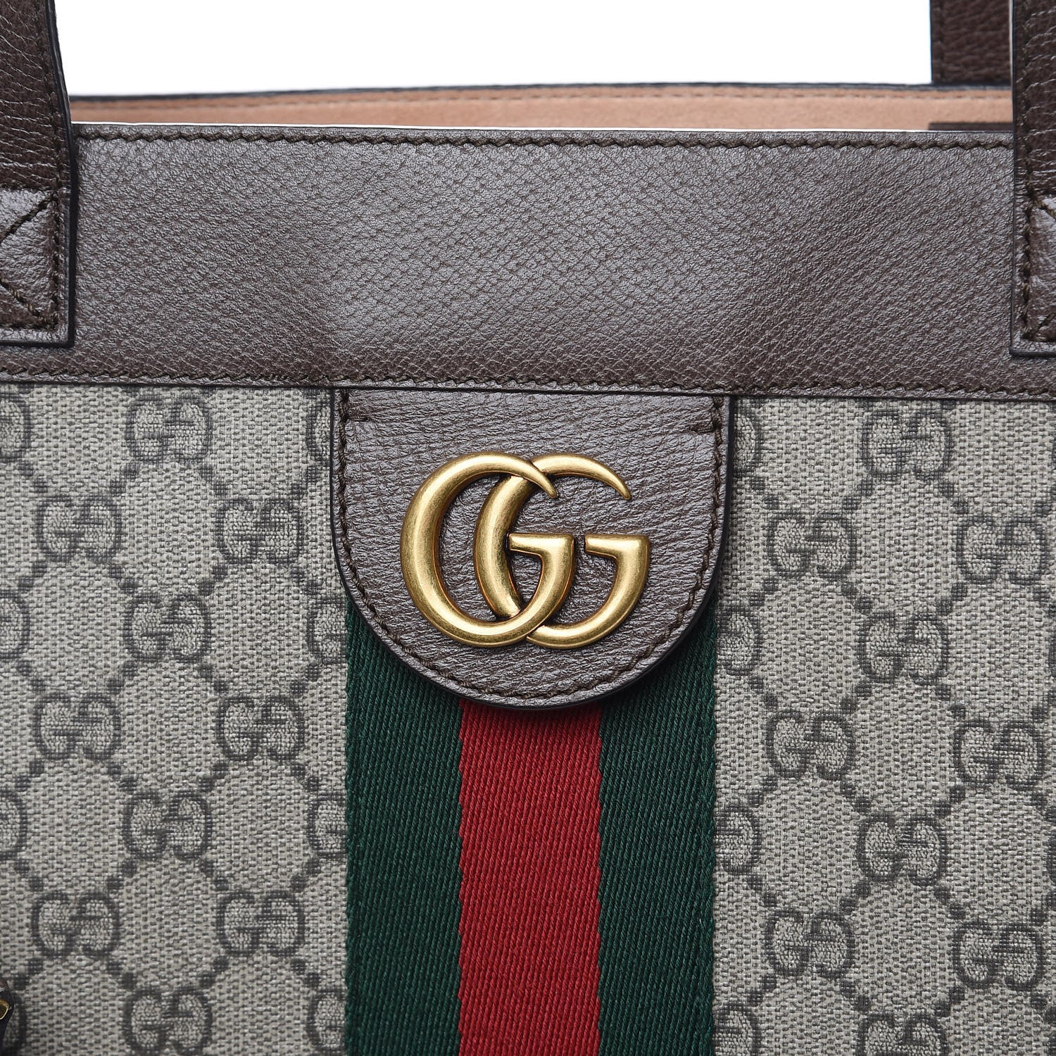 Gucci GG Supreme Monogram Web Large Ophidia Vertical Shopping Tote Brown 12 of 15