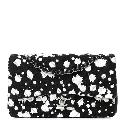 Chanel Painted Tweed Chevron Medium Double Flap Black 1 of 4