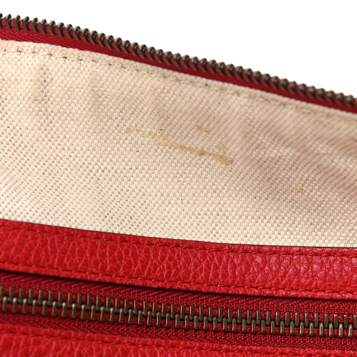 Grained Calfskin Logo Half Moon Hobo Red
