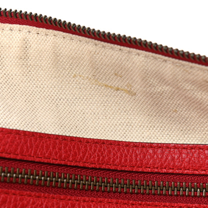 Gucci Grained Calfskin Logo Half Moon Hobo Red 5 of 11