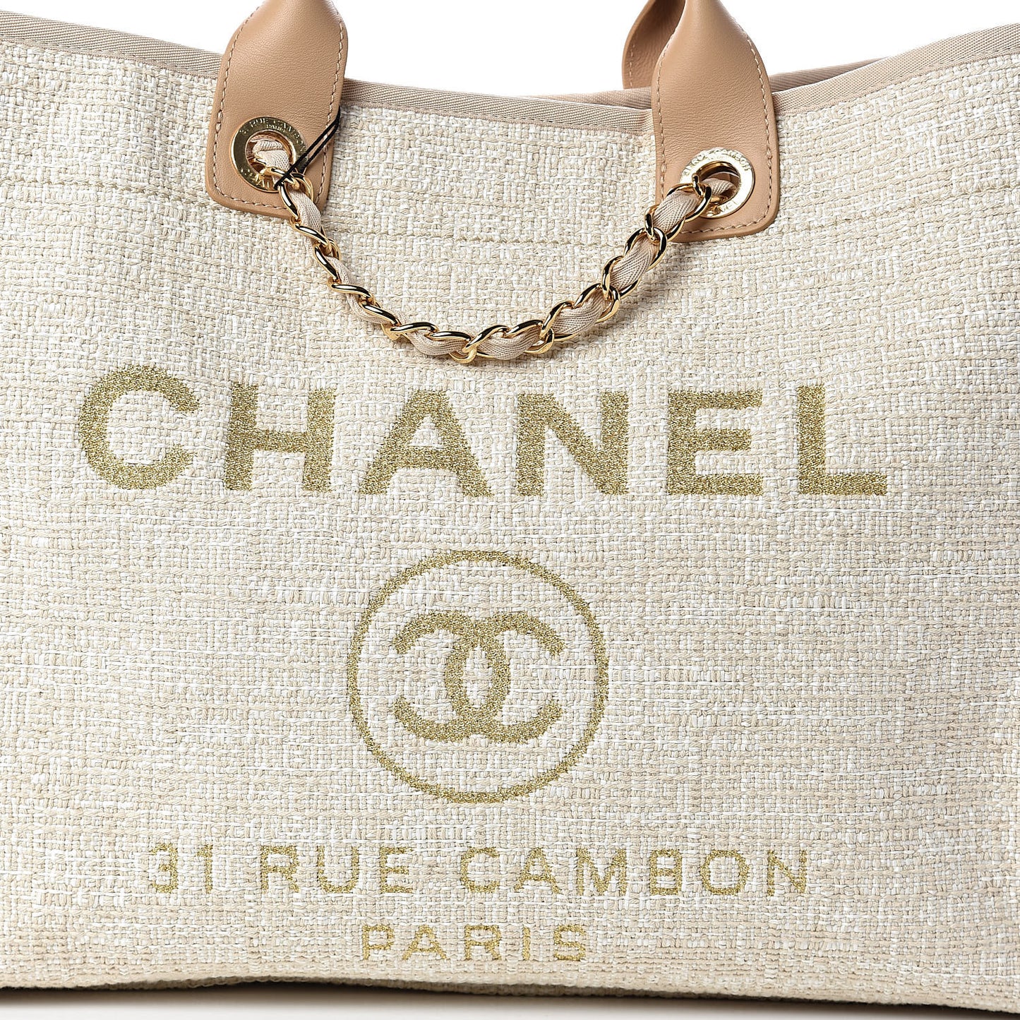 Woven Straw Raffia Large Deauville Tote Light Beige