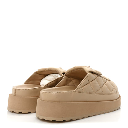 Chanel Lambskin Quilted CC Turnlock Mules  36 Beige 5 of 9