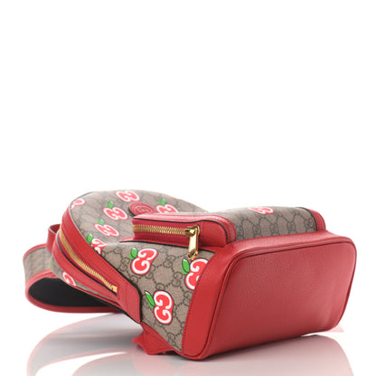Gucci GG Supreme Monogram Apple Small Retro Interlocking G Day Backpack Beige Multicolor Lobster Red 4 of 12