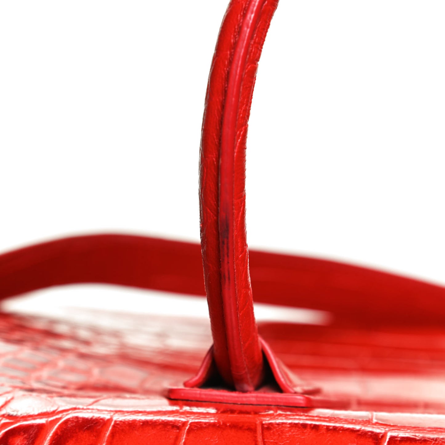 Calfskin Crocodile Embossed Medium Antigona Red