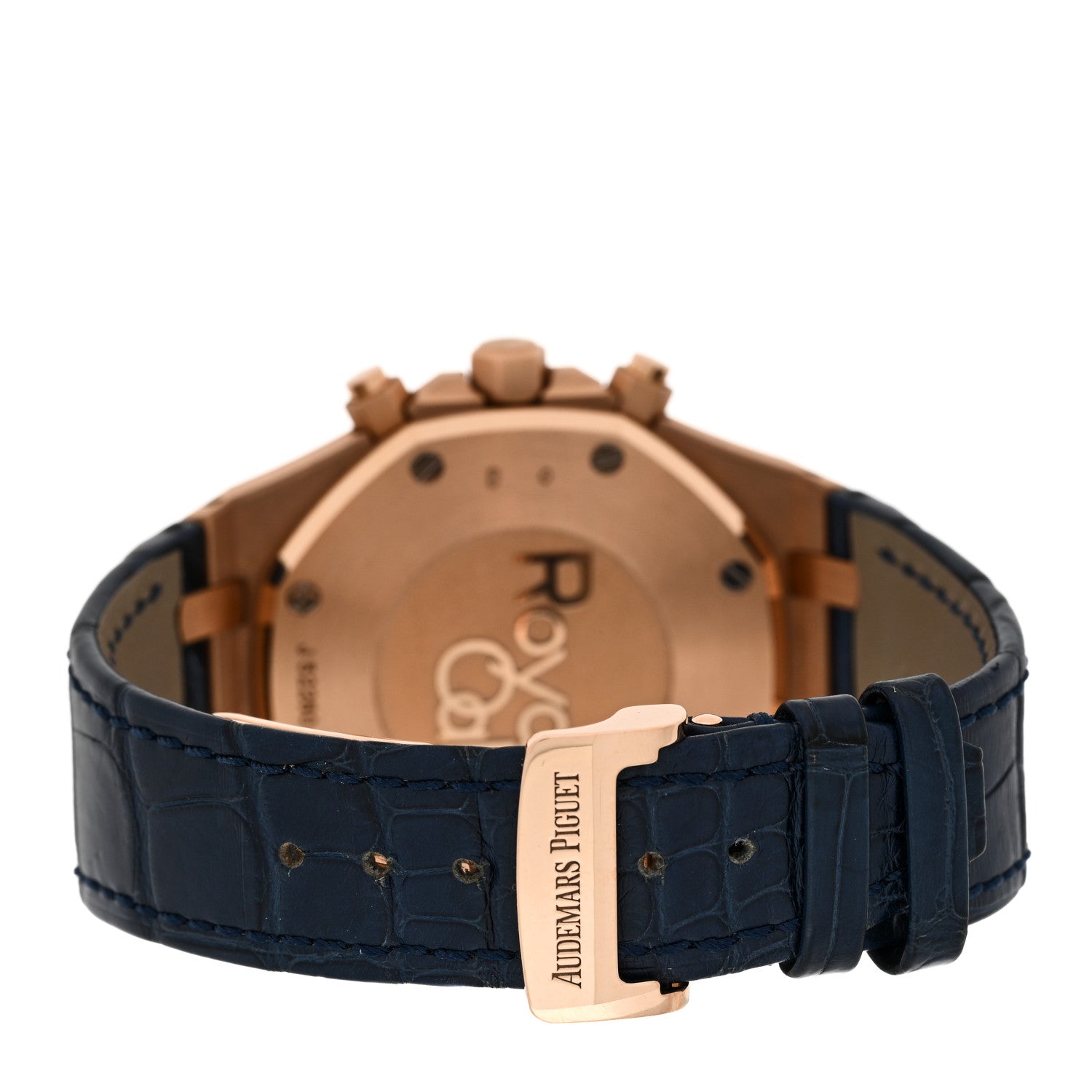 Audemars Piguet 18K Rose Gold Alligator 41mm Royal Oak Chronograph Automatic Watch Blue 26240OR.OO.D315CR.01 3 of 4
