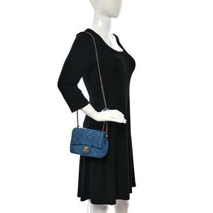 Chanel Denim Quilted Mini Pearl Crush Flap Blue 3 of 9