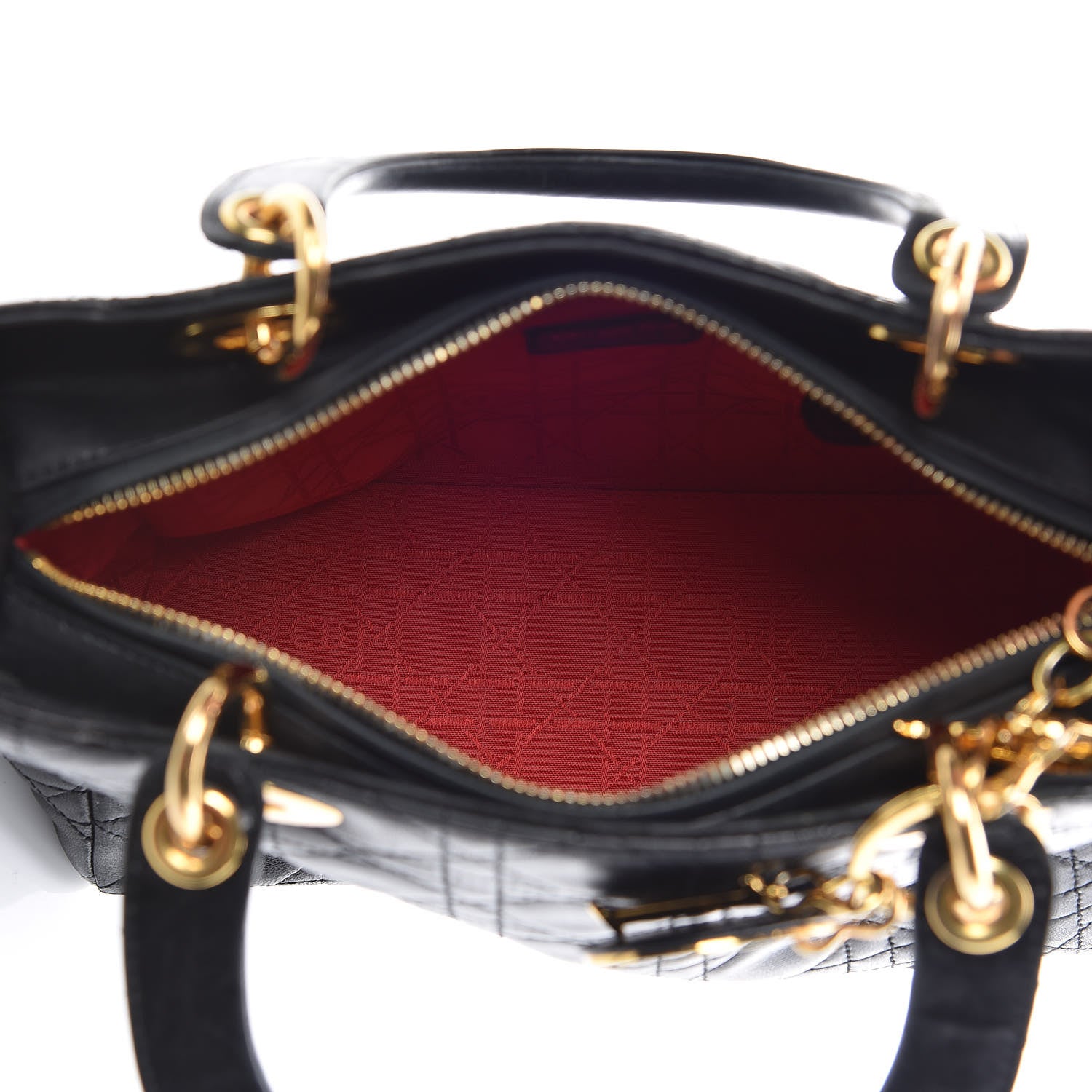 Christian Dior Lambskin Cannage Medium Lady Dior Black 5 of 21