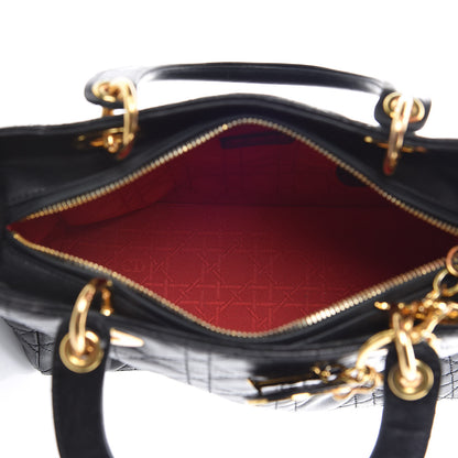Christian Dior Lambskin Cannage Medium Lady Dior Black 5 of 21