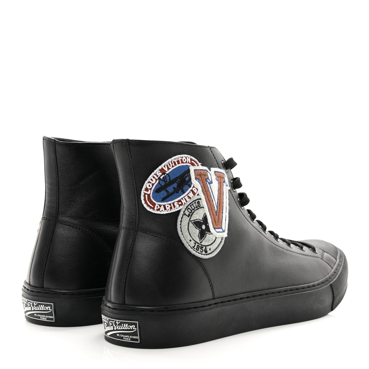 Calfskin LV League Tattoo Sneaker Boots 8 Black