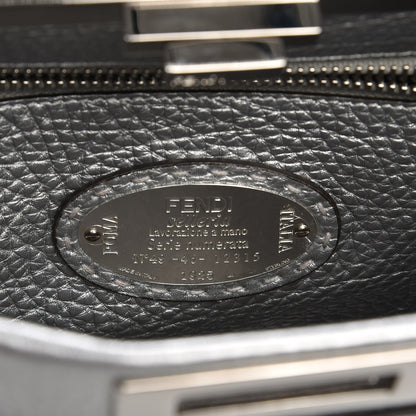 Fendi Cuoio Romano Lux Selleria Medium Peekaboo Iconic Satchel Argento 7 of 7