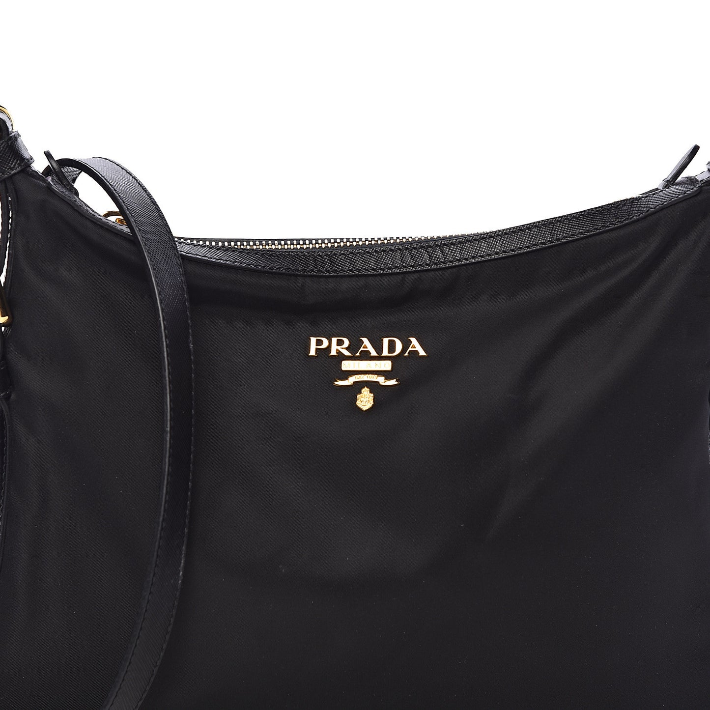 Tessuto Nylon Saffiano Vela Crossbody Bag Black