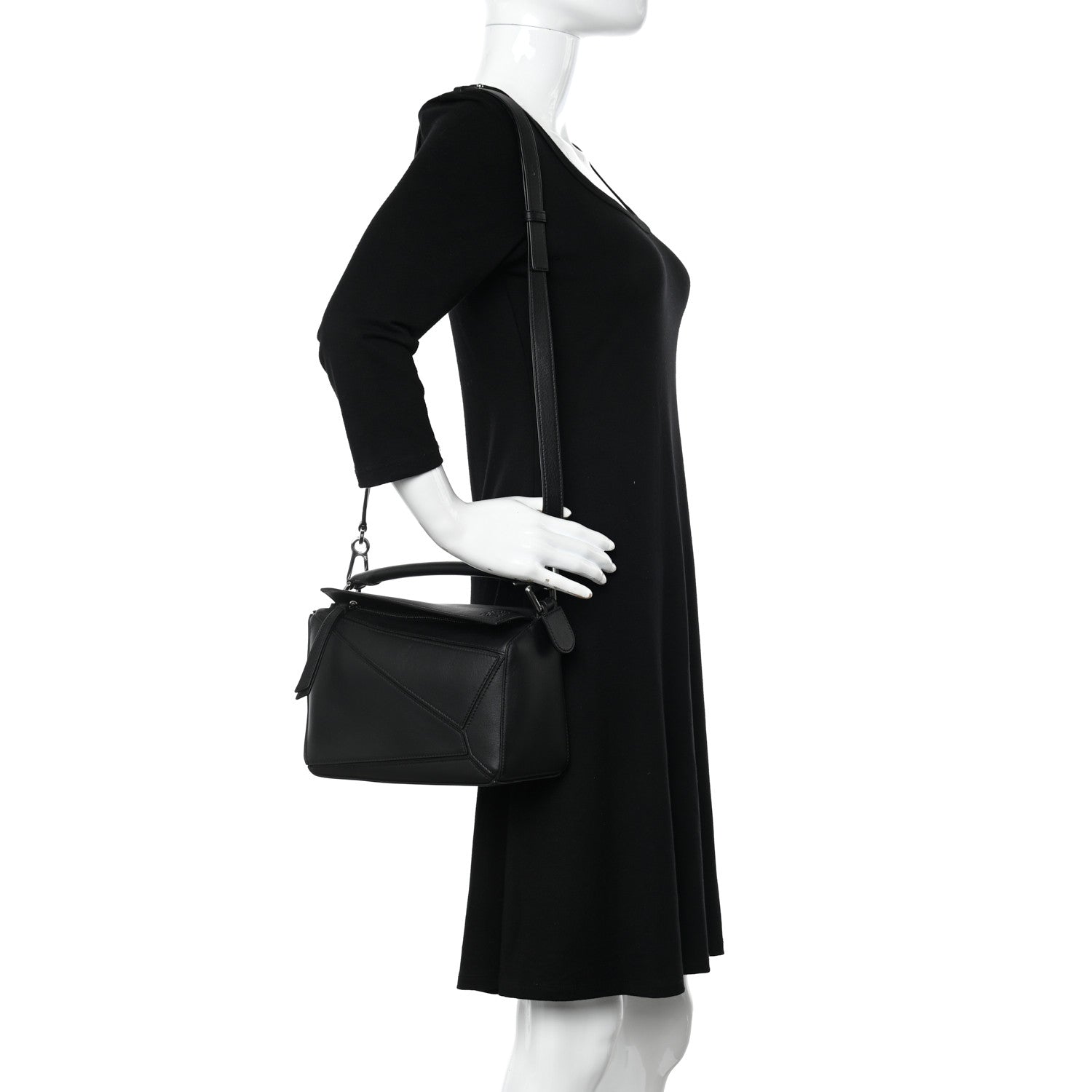 Loewe Calfskin Small Puzzle Bag Black 2 of 11