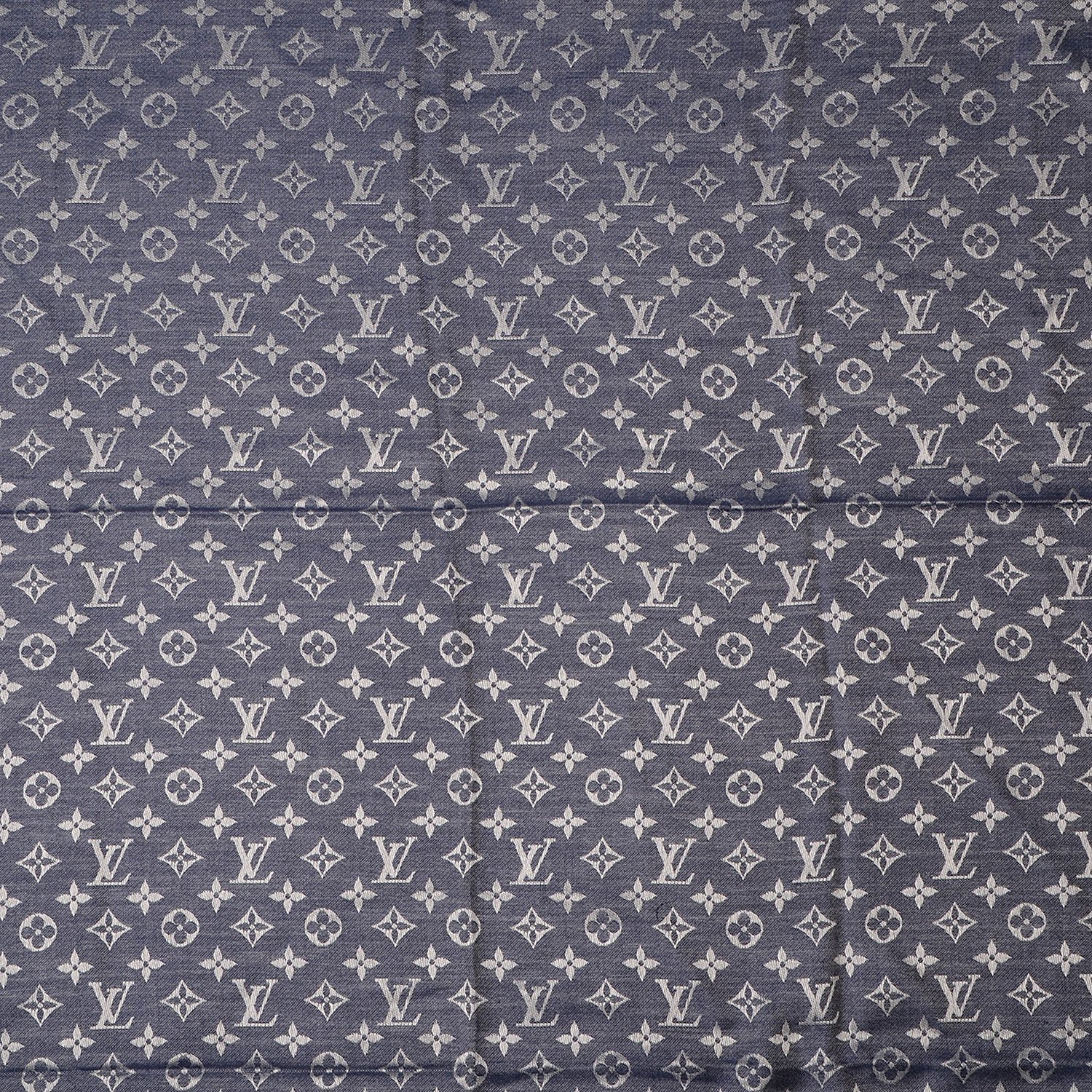 Louis Vuitton Wool Silk Monogram Denim Shawl Blue 1 of 5