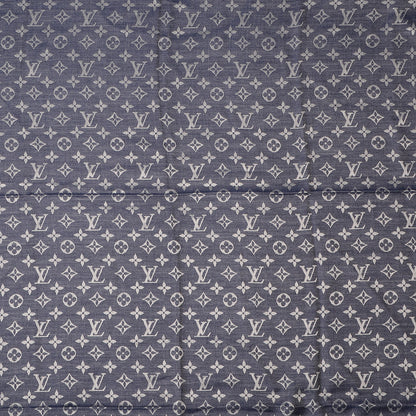 Louis Vuitton Wool Silk Monogram Denim Shawl Blue 1 of 5