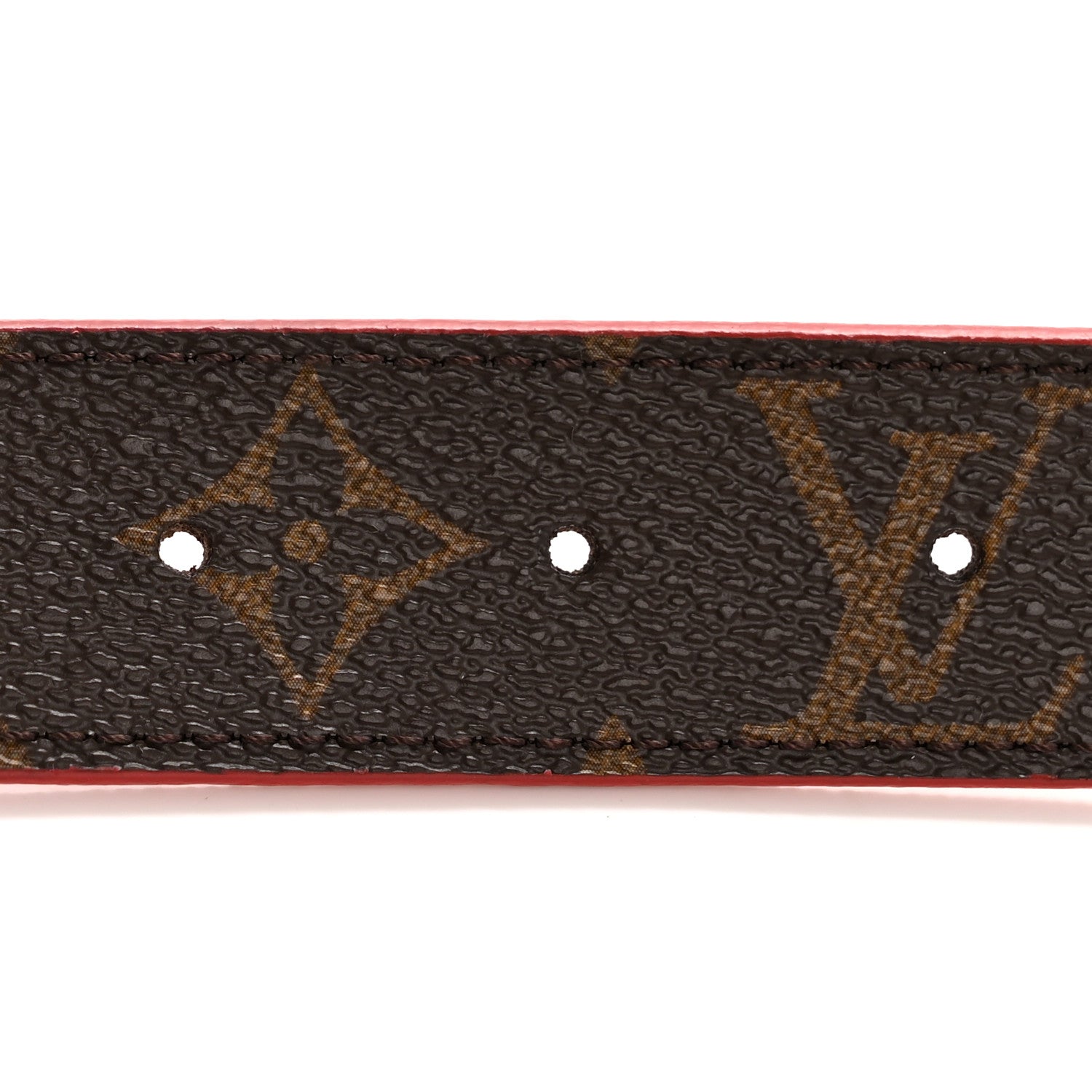 Louis Vuitton Calfskin Monogram 30mm LV Initiales Reversible Belt 75 30 Red 3 of 8