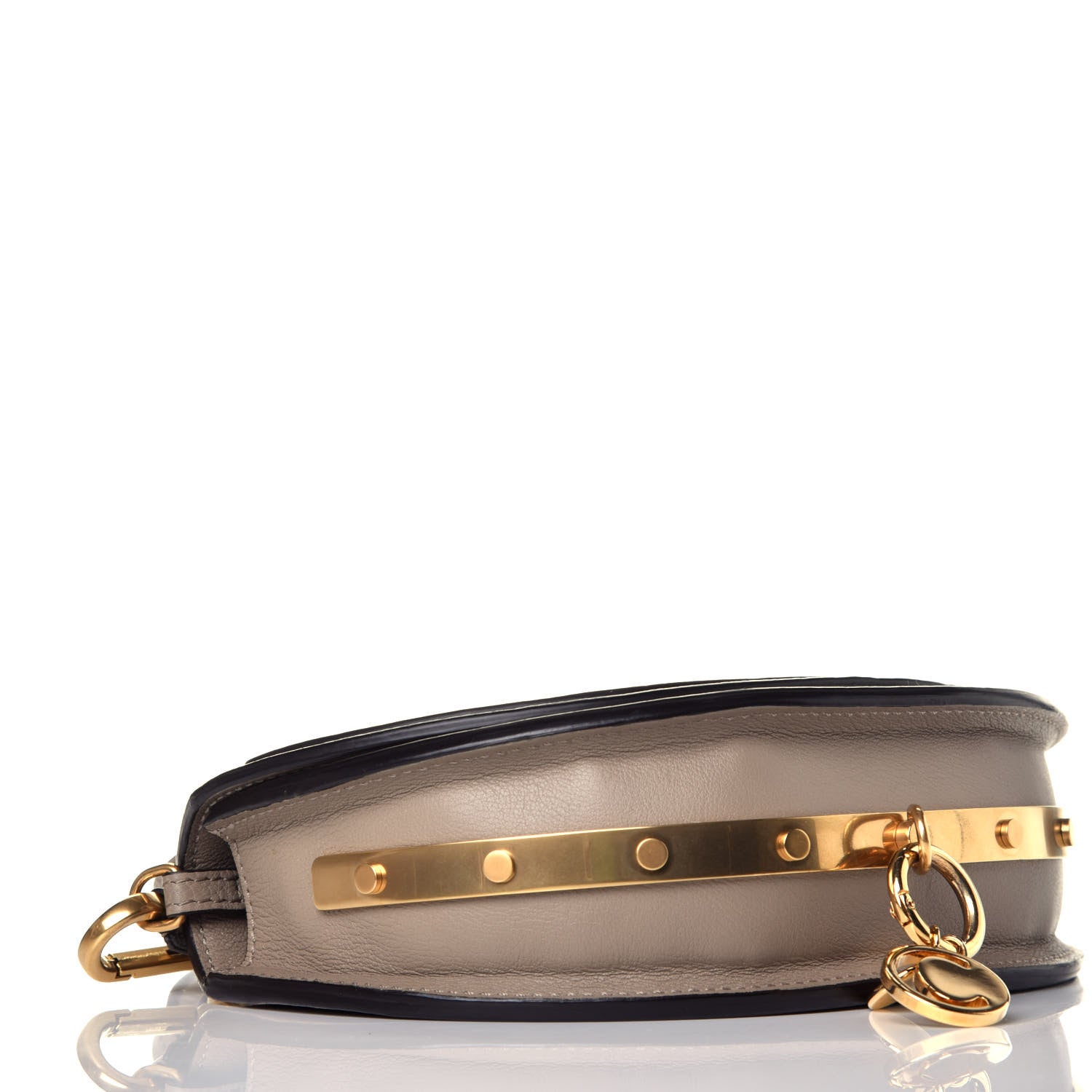 Chloe Calfskin Small Nile Bracelet Minaudiere Bag Motty Grey 7 of 9