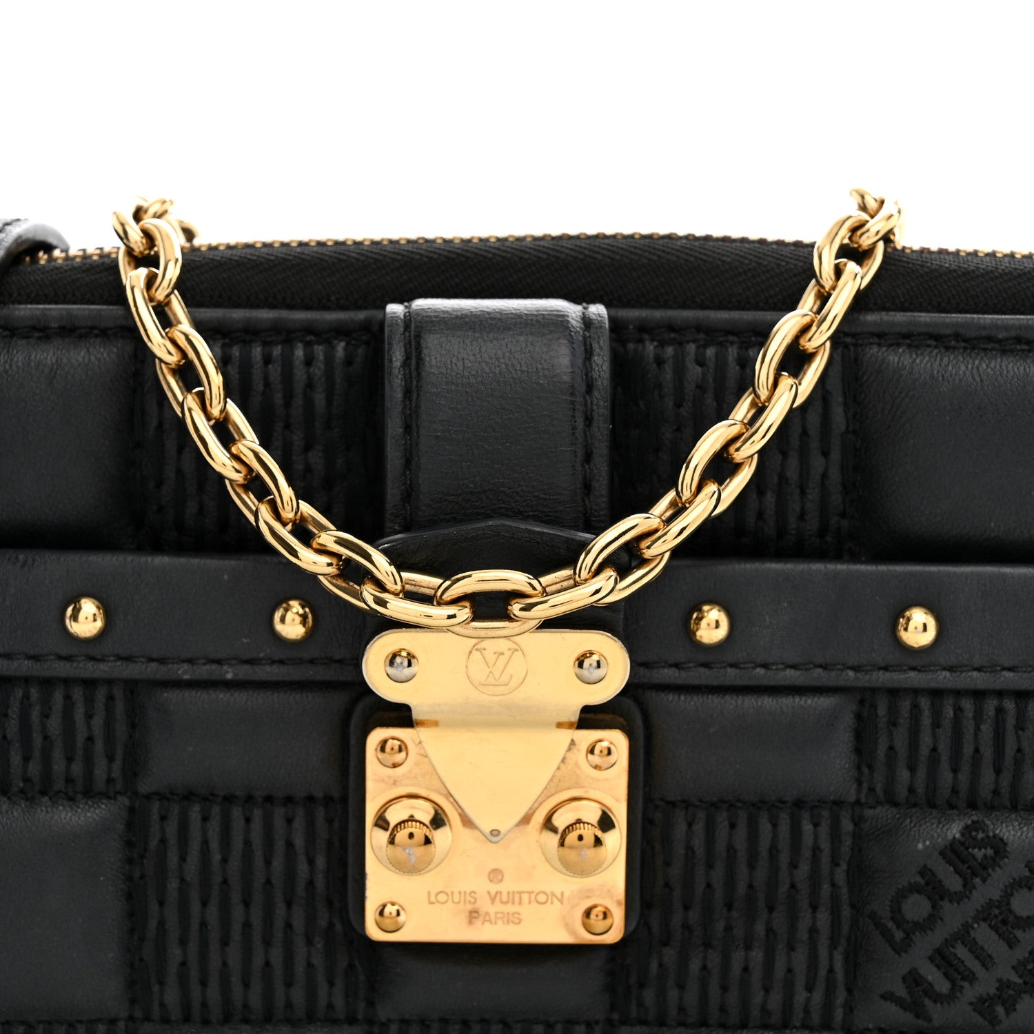 Louis Vuitton Lambskin Damier Quilt Troca PM Black 7 of 11