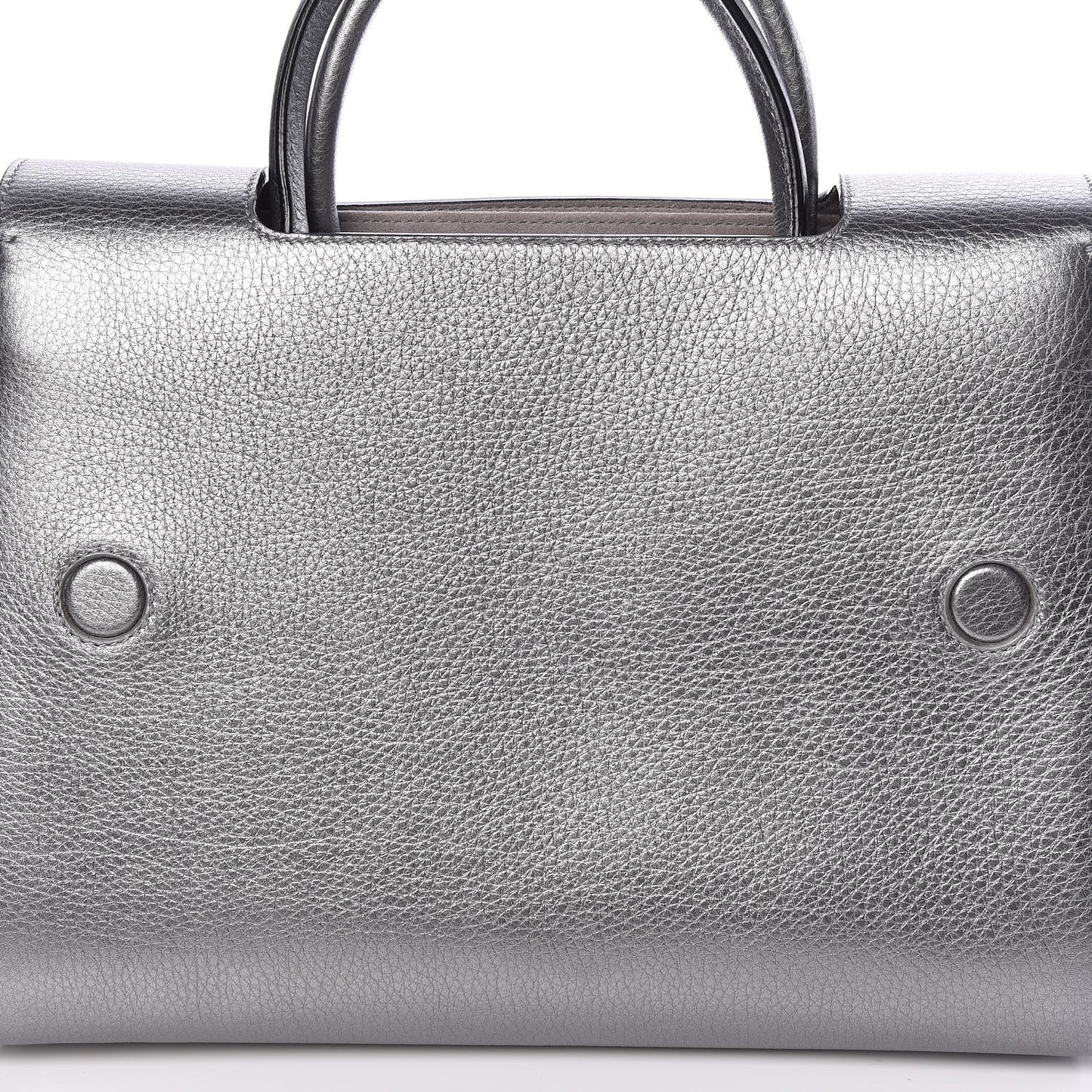 Metallic Grained Calfskin Medium Diorever Flap Silver
