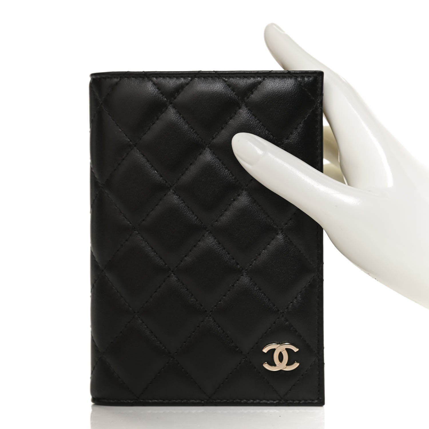 Chanel Lambskin Quilted Passport Holder Black 2 of 8