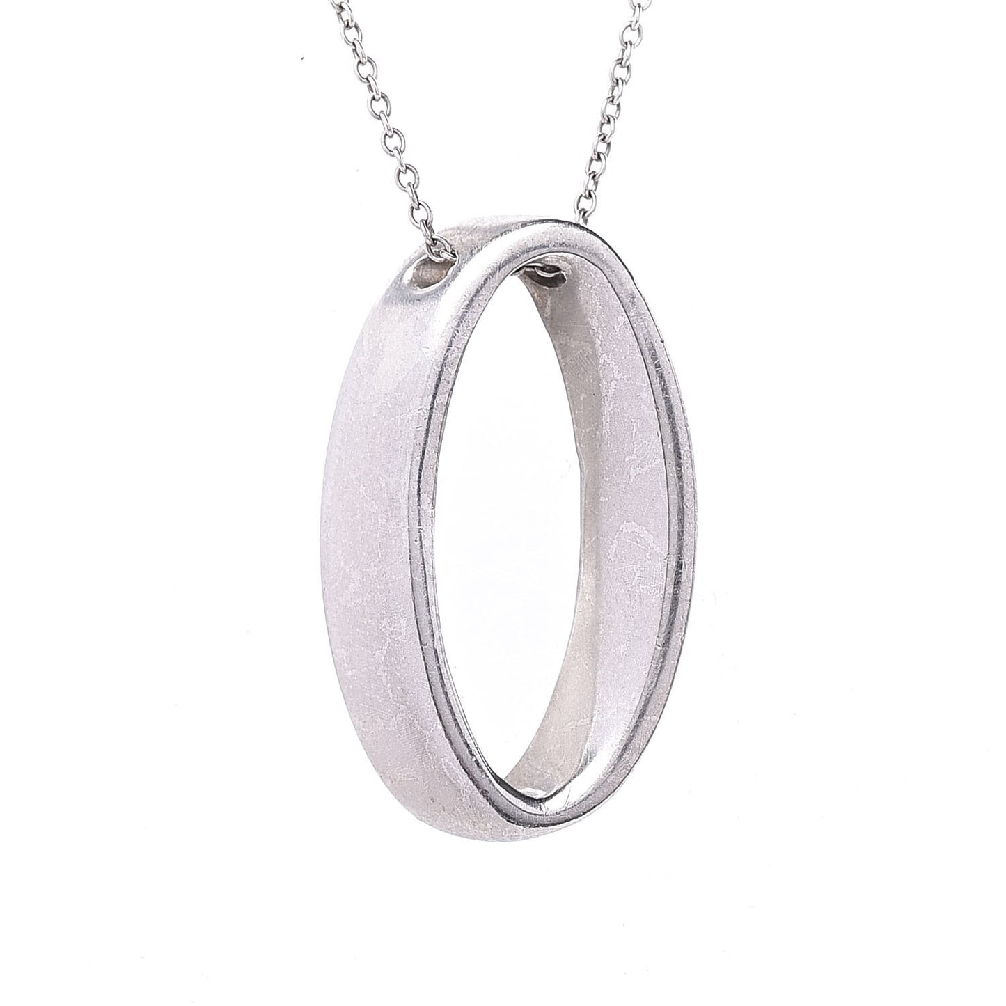 Sterling Silver Oval Loop Pendant Necklace