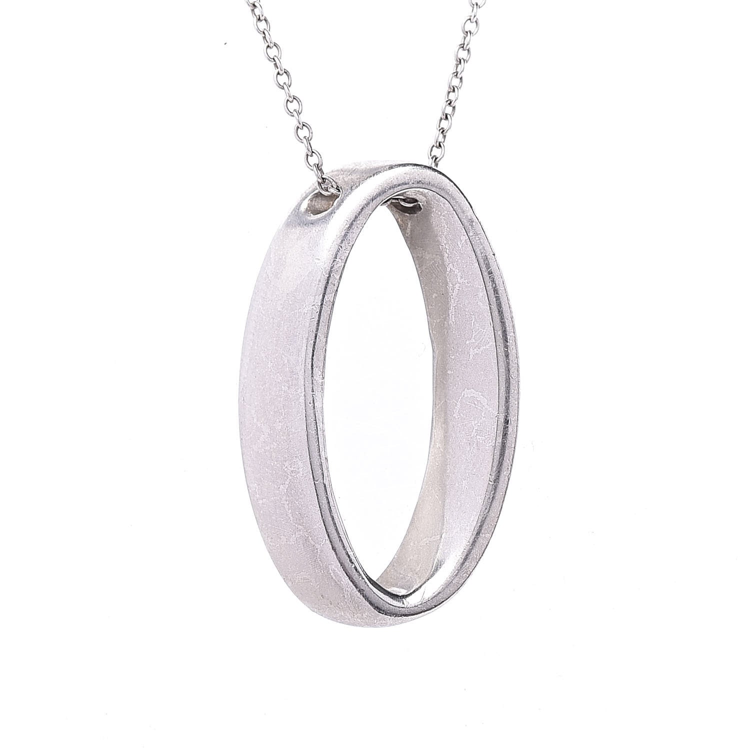 Tiffany Sterling Silver Oval Loop Pendant Necklace 4 of 7