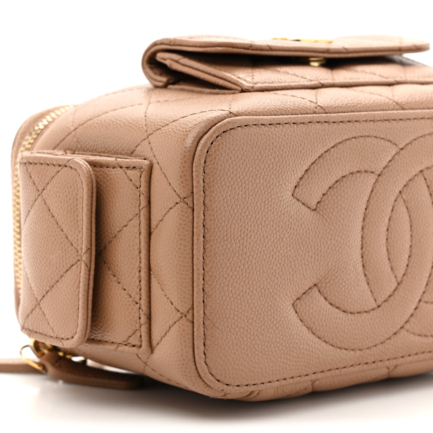 Chanel Caviar Quilted Polly Pocket East West Top Vanity With Chain Brown 11 of 11