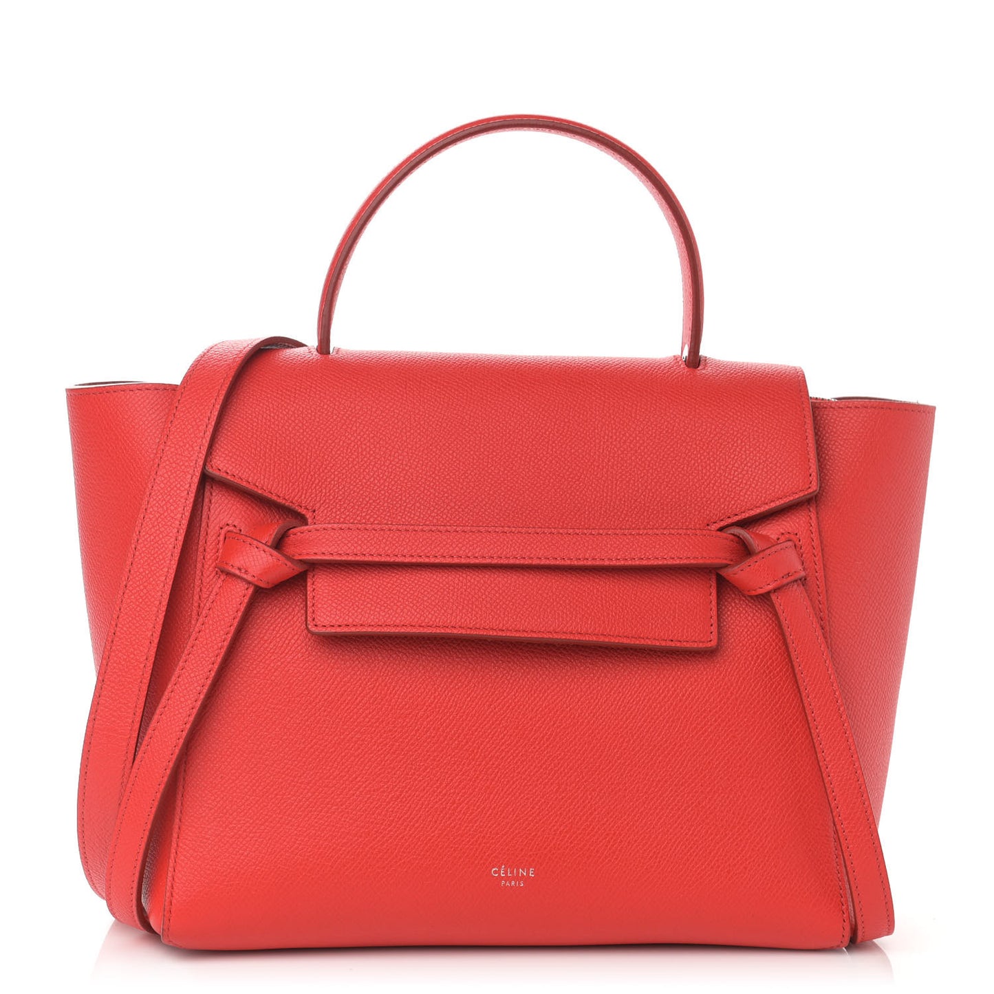 Grained Calfskin Micro Belt Bag Bright Red