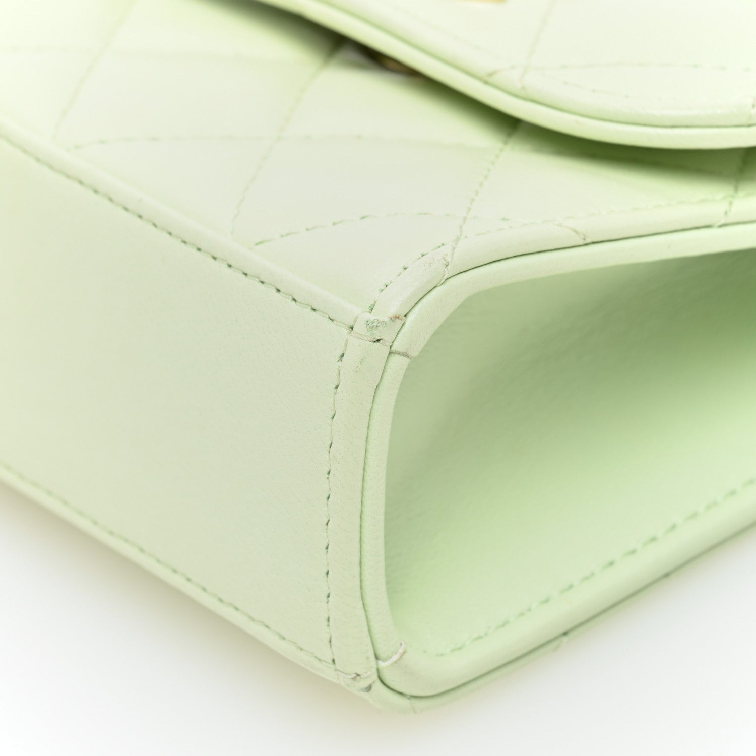 Chanel Lambskin Quilted Mini Trendy CC Chain Wallet Sea Green 9 of 11
