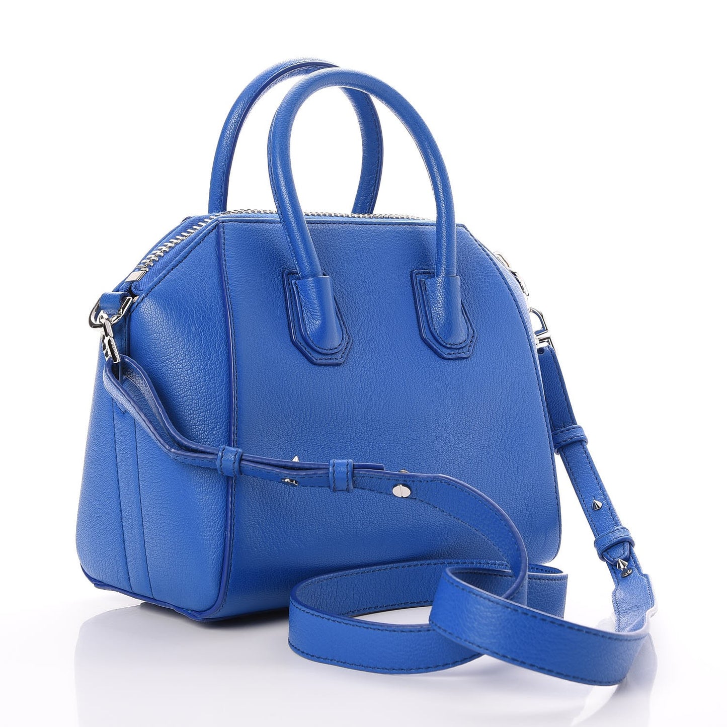 Sugar Goatskin Mini Antigona Indigo Blue