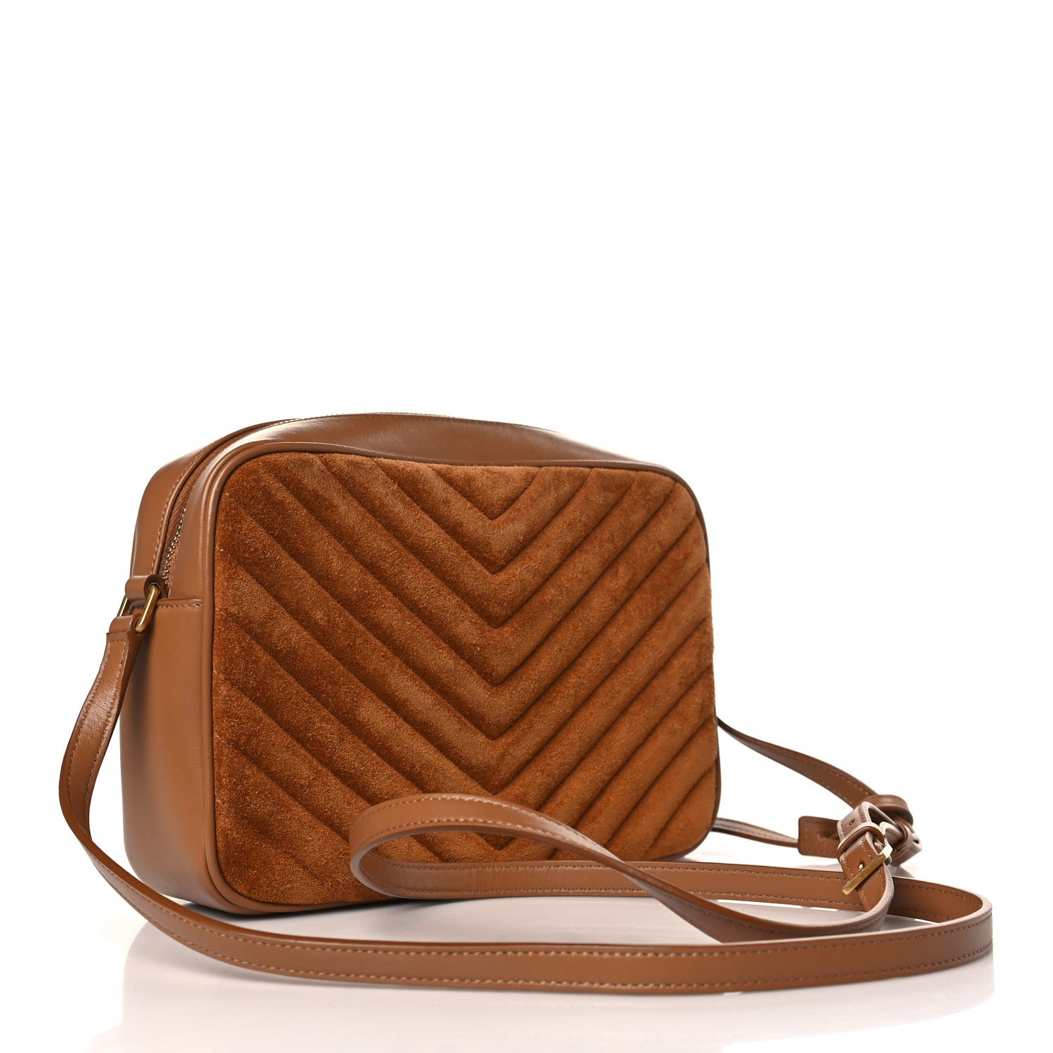 Saint Laurent Suede Matelasse Monogram Lou Camera Bag Cinnamon 3 of 8