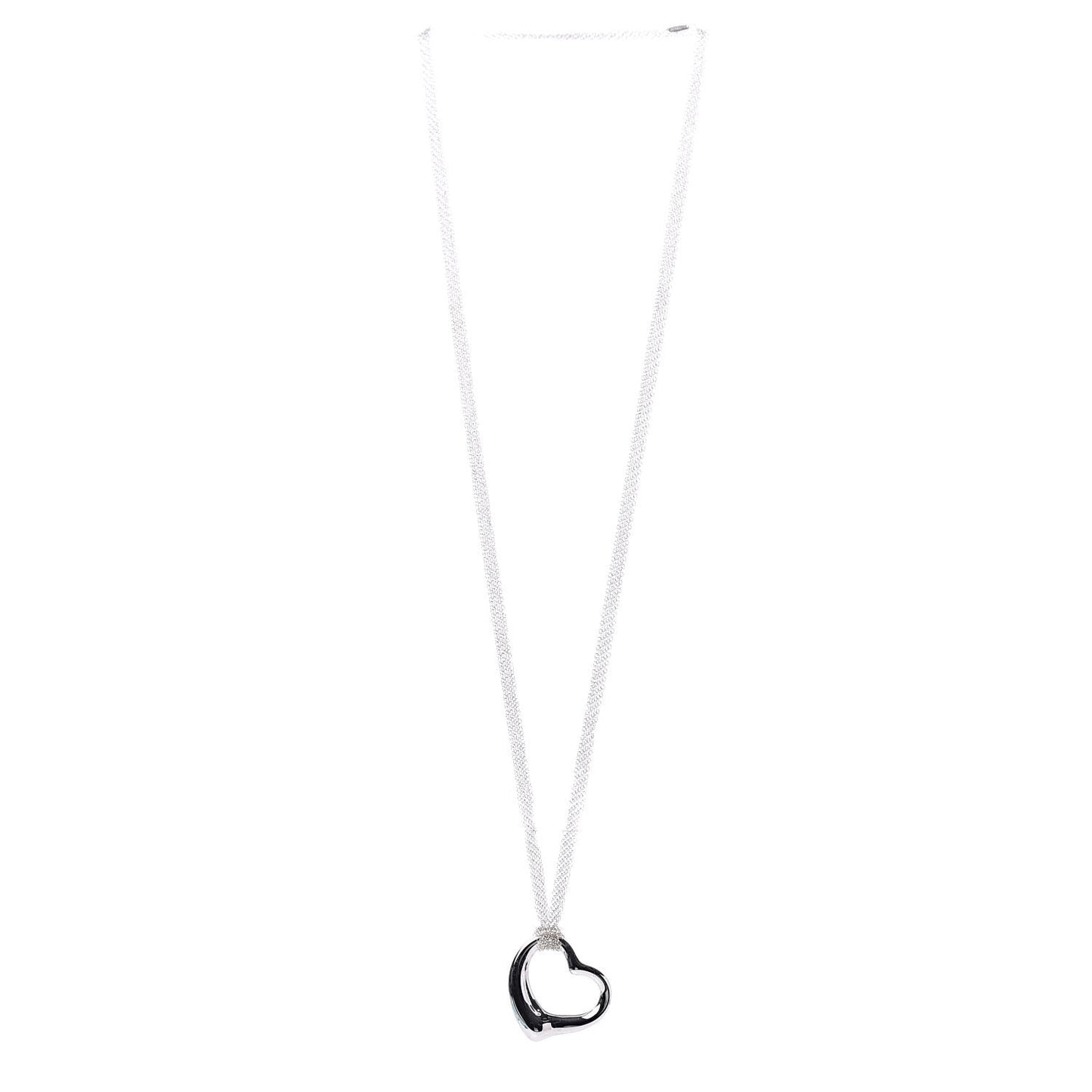 Sterling Silver 36mm Elsa Perretti Open Heart Mesh Necklace