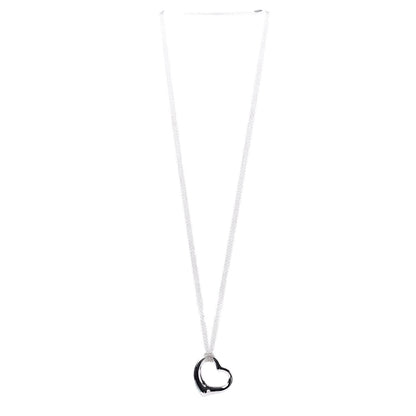 Tiffany Sterling Silver 36mm Elsa Perretti Open Heart Mesh Necklace 3 of 8