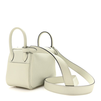 Hermes Taurillon Clemence Mini Lindy 20 Gris Neve 3 of 11