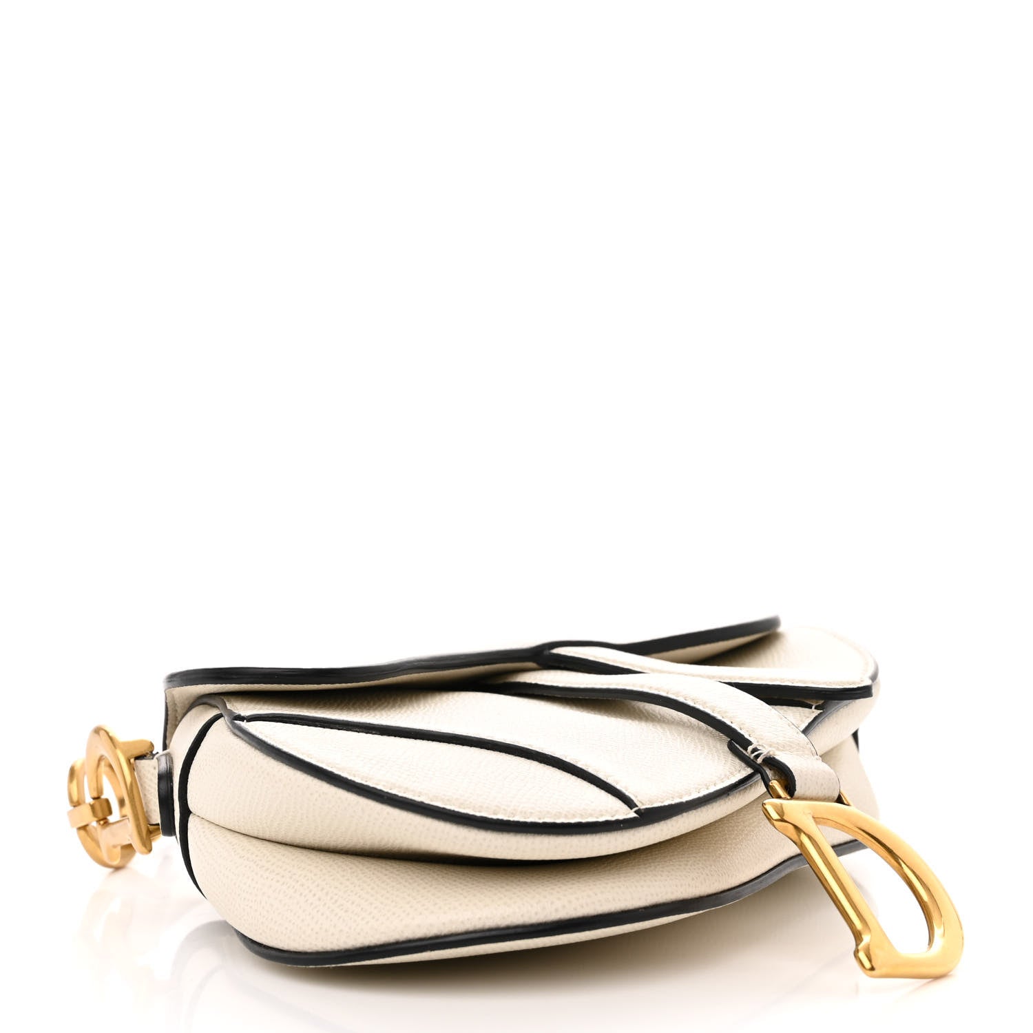 Christian Dior Grained Calfskin Mini Saddle Bag White 4 of 15