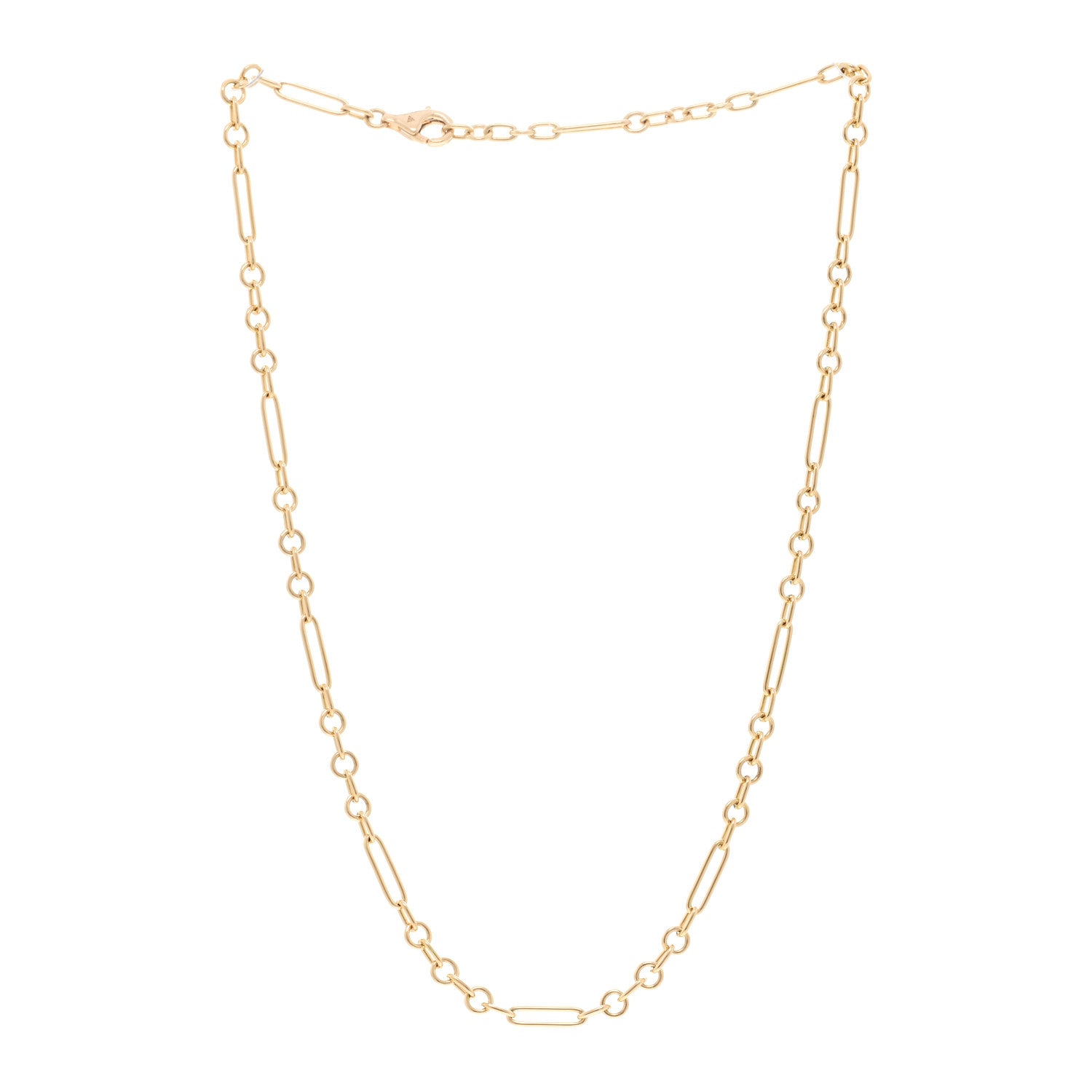 Foundrae 18K Yellow Gold Fine Mixed Clip Chain Necklace 3 of 4