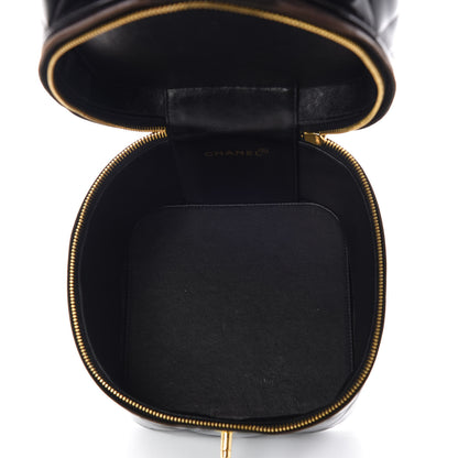 Chanel Patent Quilted Vanity Cosmetic Case Black 7 of 15