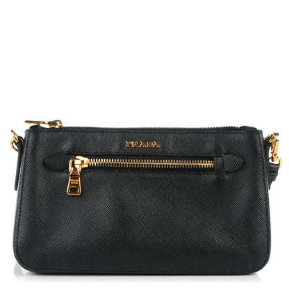 Prada Saffiano Zip Crossbody Bag Nero Black 1 of 9