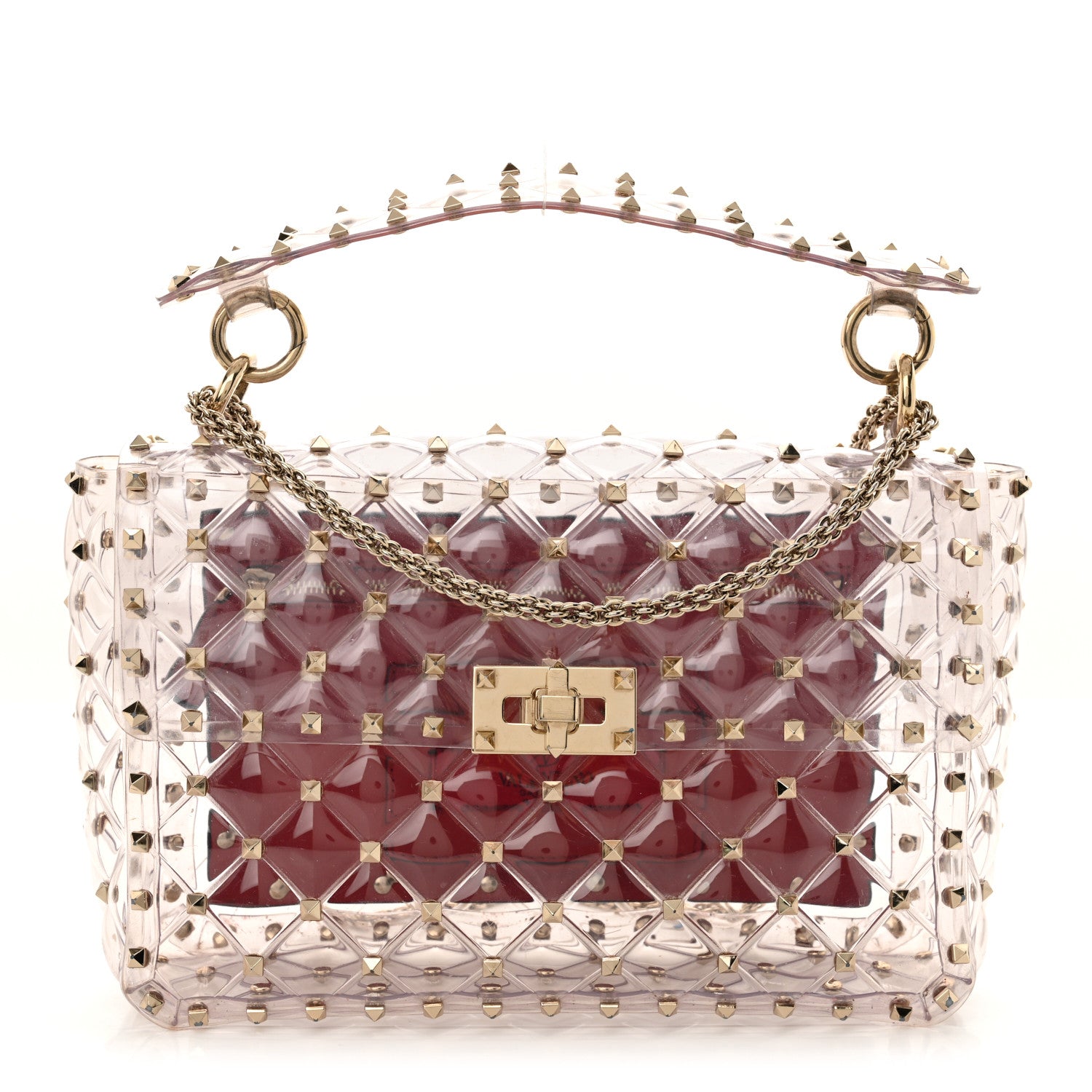 Valentino Garavani PVC Medium Rockstud Spike Shoulder Bag 1 of 12