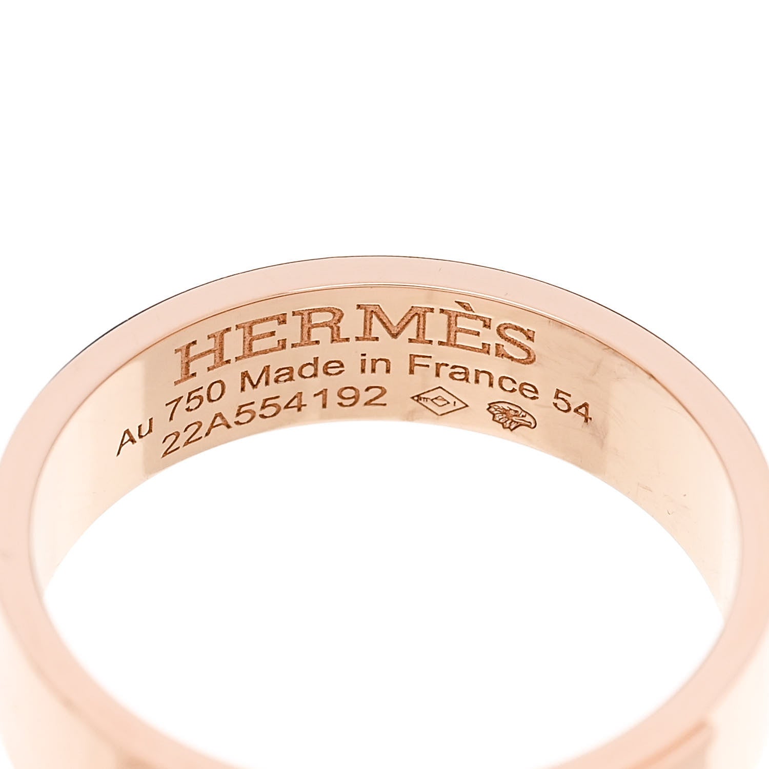 Hermes 18K Rose Gold Diamond PM Kelly Ring 54 7 4 of 5