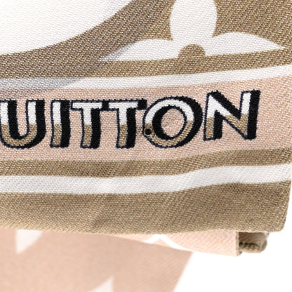 Louis Vuitton Silk Monogram Marbles Classic Bandeau Kaki Beige White 5 of 5