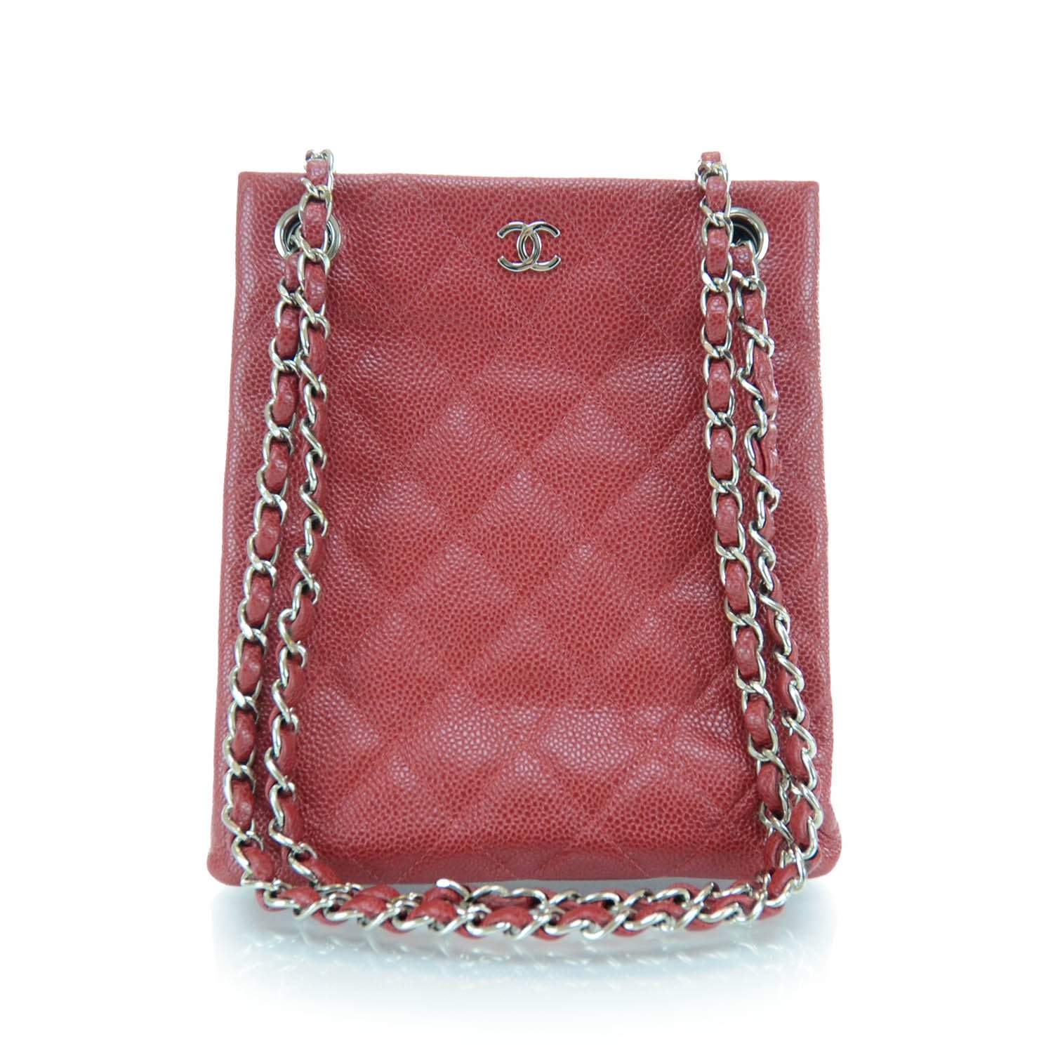 Chanel Caviar Quilted Shoulder Bag Red 1 of 2