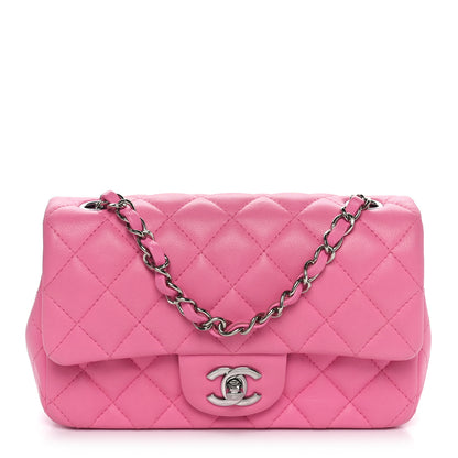 Chanel Lambskin Quilted Mini Rectangular Flap Pink 1 of 10