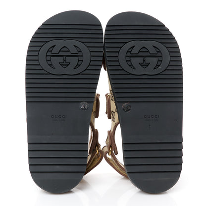 Gucci Monogram Kid Scamosciato Double G Womens Dad Sandals 36.5 Beige Ebony New Acero 6 of 10